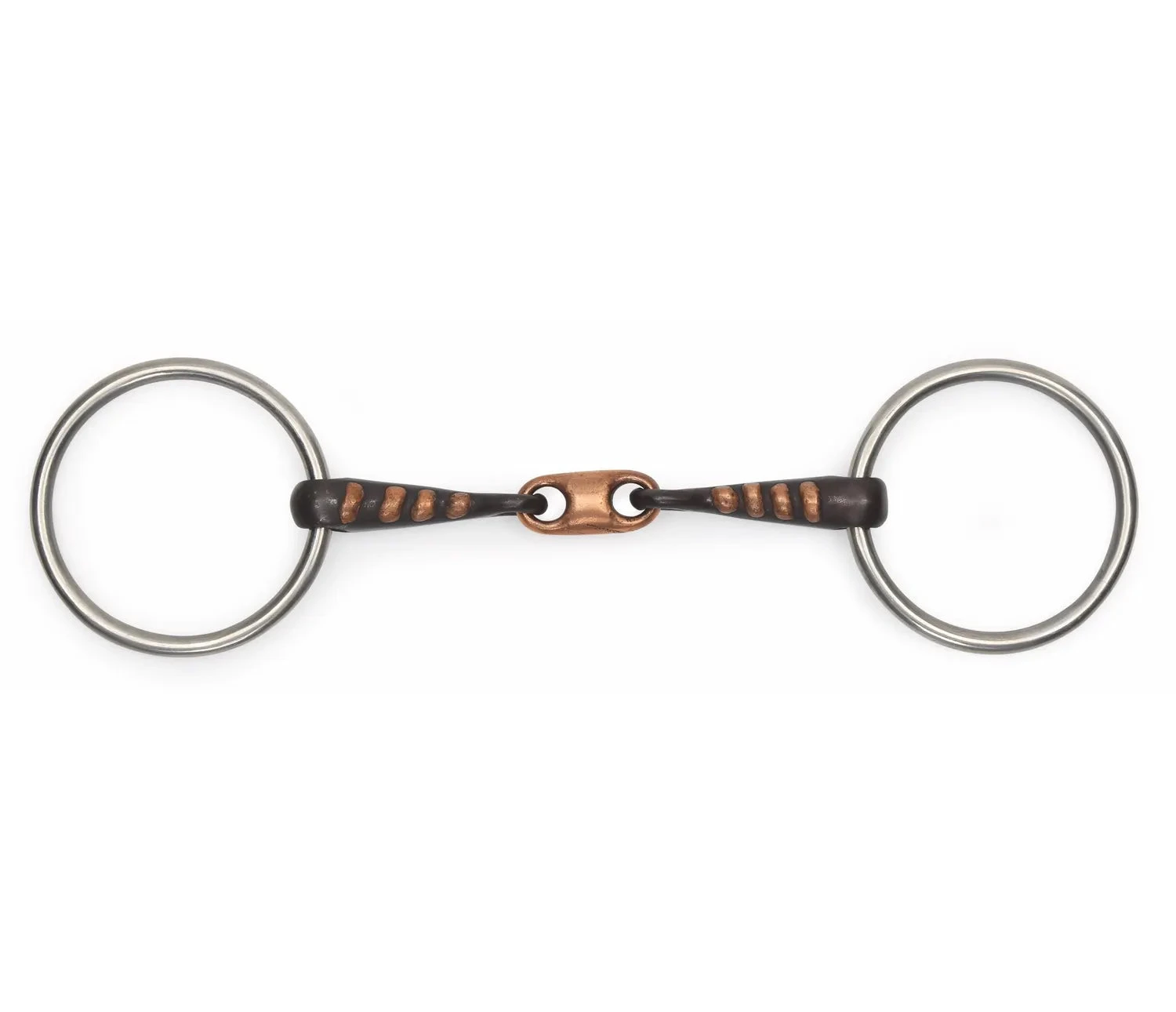 Shires Copper Lozenge Sweet Iron Snaffle With Raised Rib Bit