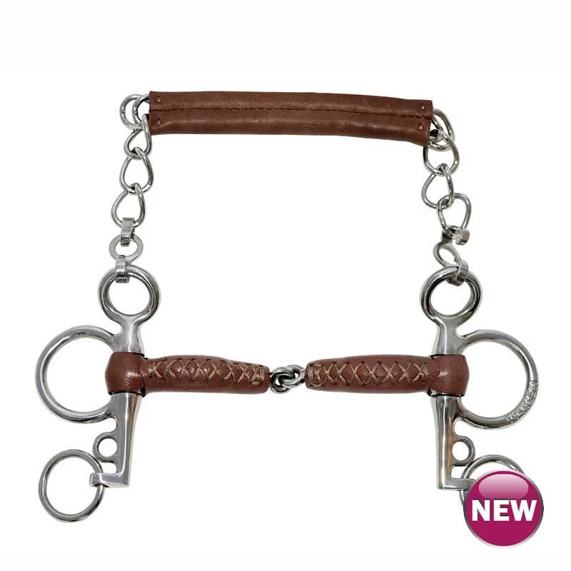 Metalab Leather Pelham Pinchless Snaffle Bit
